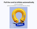 Life-Saving Car Escape Tool: 5-Second Auto Inflate Lifebuoy & Window Breaker for Vehicle Flooding & Accidents (Patent Design)