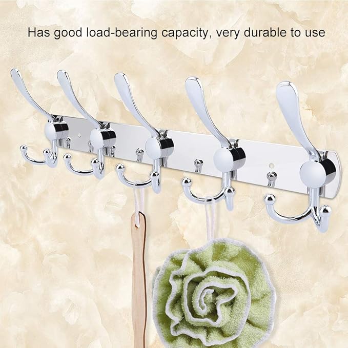 Stainless Steel Wall Hooks for Clothes, Multifunctional Towel Hat Rack Organizer, Wall Mounted Coat Rack Durable Hangers for 