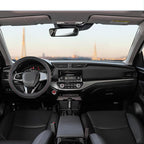 GIANT PANDA Microfiber Leather Steering Wheel Cover for Honda Accord,Civic,CR-V,HR-V,Pilot(Black+Red Line-Standard Size)
