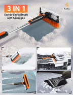 EcoNour 49" Extendable Squeegee Snow Brush and Ice Scraper for Car Windshield & Windows | 270° Telescopic Snow Broom with Pivoting Squeegee | Heavy Duty Car Snow Removal Tool for SUV, Truck & Car
