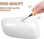 OWITAI Compatible with Honda Fit/Jazz Right Passenger Side Mirror Cap Cover 2009 2010 2011 2012 2013, White Door Rearview Mirror Cover Replacement Without Turn Signal Light for Fit/Jazz