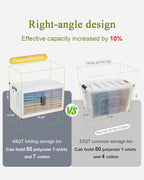 OlarHike 144QT Lockable Storage Bins with Lids - Folding Storage Cabinet with Doors and Wheels, Collapsible Plastic Box for C