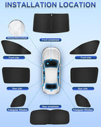 6PCS Window Shades for Corolla Cross(2020-2025) Accessories – Full Coverage Sun Shade for Side Windows, Rear Triangular & Windshield – UV Protection & Privacy for Camping, Napping, Relaxing