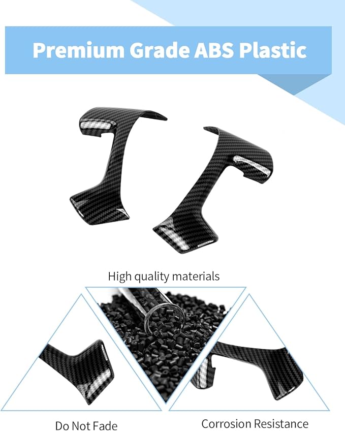 Voodonala Carbon Fiber Steering Wheel Panel Trim Cover Compatible with Chevy Silverado/Tahoe/Suburban/Avalanche/Escalade/GMC-Yukon/GMC-Sierra 2007 2008 2009 2010 2011 2012 2013