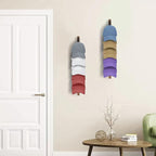 2PCS Wall Mounted Wooden Hat Rack for Baseball Caps - Solid Wood Organizer & Storage Display for Closet Door, Bedroom, Entryw