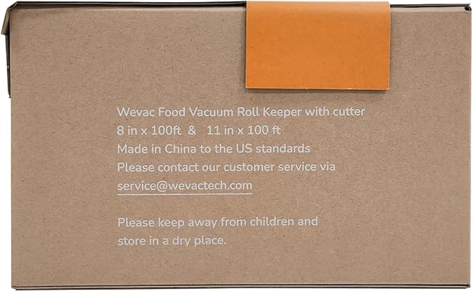 Wevac 8''x100' & 11''x100' 2 Rolls Food Vacuum Seal Roll Keeper with Cutter, Ideal Vacuum Sealer Bags for Food Saver, BPA Fre