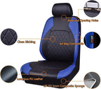 Universal Deluxe Pu Luxury Vinyl Faux Leather Car Seat Covers Two Front 6 Pieces Airbag Compatible Fit for Cars SUV Vehicles 