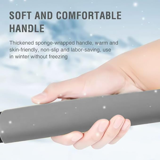 58" Car Snow Brush & Ice Scraper Long Snow Brush for Car Extendable, Upgraded Heavy Duty Pivoting Snow Broom for SUV Trucks Windshield