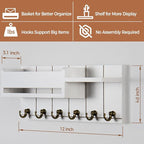 RelaxScene Key Holder Wall Mount - Key Hooks for Wall Decor Living Room - Wooden Key Hanger Rack and Mail Organizer with Shel