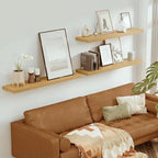Vivelove Single Floating Shelves Oak 48 Inches, 48 x 10 inch Deep x 1.8 in Thick, Long Wall Shelves Heavy Duty 80 lbs for Bed