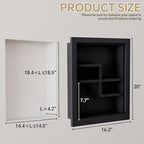 Solid Wood 14 X 18 Recessed Medicine Cabinet,2-Tier, Medicine Cabinet Organizer,Wall Niche, Bathroom Wall Cabinet, Recessed B