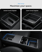 Spigen Center Console and Armrest Organizer for Tesla Model Y Juniper (Only Premium & Performance 2025/2026) and Model 3 Highland (Standard, Premium & Performance 2024/25/26)