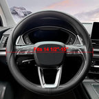 HAOTULE Leather Steering Wheel Cover， with Anti-Slip Stripe Design - Enhanced Grip, Fashion Style, Safe, Non-Slip, Breathable