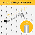 ELEAD 105-Piece 2 Inch Pegboard Hooks, Heavy Duty Peg Board Organizer Accessories, Peg Board Tool Hangers Fit for 1/4" and 1/