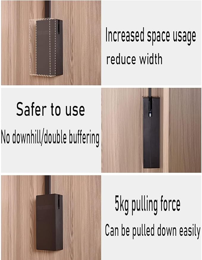 Sliding Wardrobe Closet Rod - Pull Down Hanging Rail For Wardrobe, Adjustable Hanging Lift Clothes Rails, Extendable Clothes 