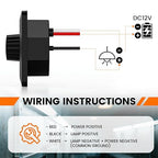 GZV 12V Dimmer Switch, 200W PWM Dimmer Switch - Adjustable Brightness for LED, Halogen, Incandescent & Strip Lights - Compatible with RV, Auto, Truck, Marine, Black