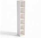 White Cube Shelf, 6 Cube Storage Organizer, 6-Tier Cube Storage Shelf, Freestanding Low Bookcase for Living Room Decor, Bedro