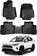 Powerty Floor Mats for 2019-2024 2025 Toyota RAV4 Accessories All Weather Floor Liner 3D TPO 1st & 2nd Row Floor Mat Heavy-Duty Floor Liners(FIT All Models)