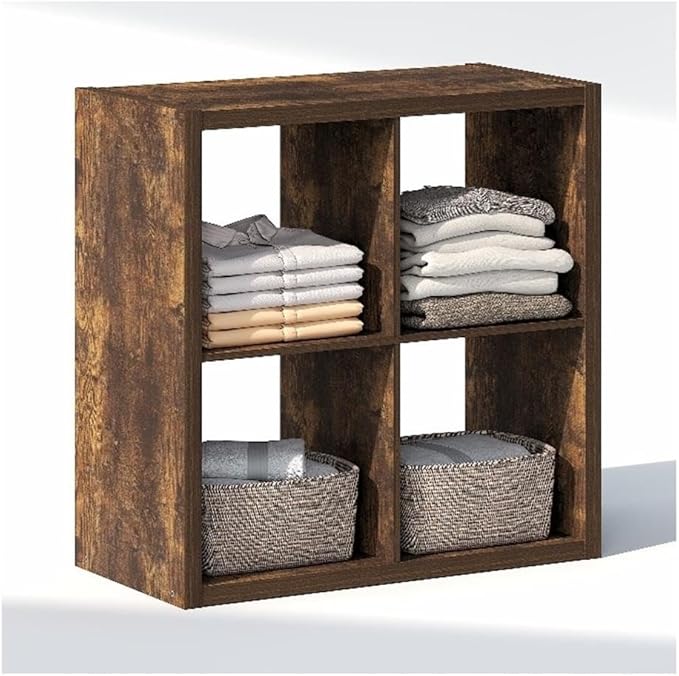 Furinno Cubic Closet Organizers and Storage, 4-Cube Closet Organizer, Open Shelf Closet Storage, Extra Thick Frame for Wardro