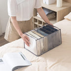 HSLFUAI 2 Pack Drawer Organizer for Thin Jeans,Pants,T-shirts Foldable Closet Organizer Drawer Soft Fabric Dresser Drawer Div