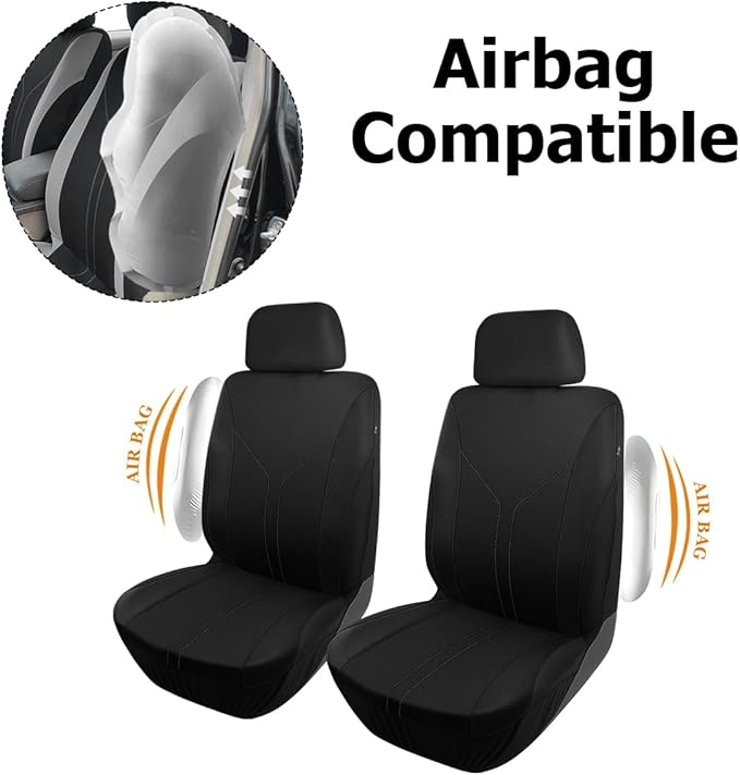 Car Seat Covers Full Set, Breathable Vehicle Front and Rear Split Bench Protector Airbag Compatible, Waterproof Automotive In