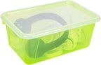 Storex Small Cubby Bins – Plastic Storage Containers for Classroom with Non-Snap Lid, 12.2 x 7.8 x 5.1 inches, Tint Green, 5-
