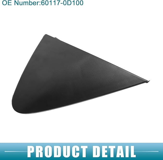 Front Right Door Mirror Corner mudguard Triangle Cover Trim No.60117-0D100 Rearview Triangle Trim Panel for Toyota Yaris 2007-2011 Plastic Black