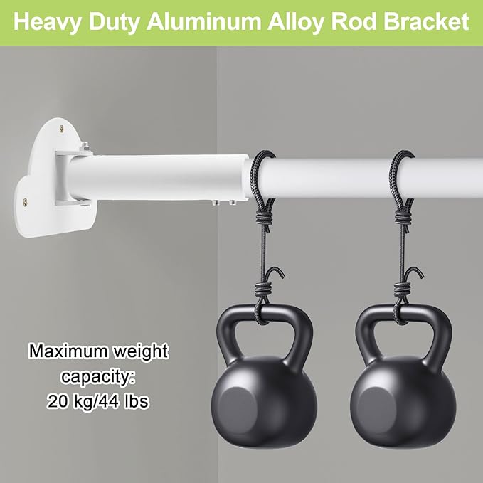 Adjustable Shower Curtain Rod Bracket 1 Pack Aluminum Alloy Shower Curtain Rod Single Swivel Flange Heavy Duty Closet Rod Bra