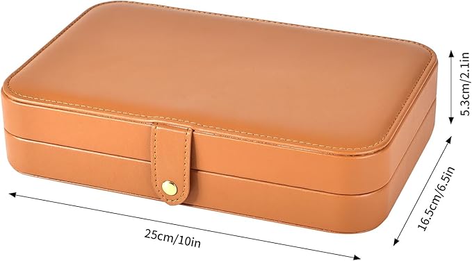 Luxury Small Travel Jewelry Box with Earring Compartments, Rectangle Jewellery Organizer Case for Women,Valentine's Day Gift 