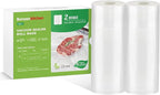 Bonsenkitchen Vacuum Sealer Bags Rolls, 8 in x 50 ft Rolls 2 pack Durable Food Sealer Bags, Commercial Grade, Heavy Duty, BPA