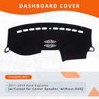 KEYOOG Dashboard Cover Dash Mat Fit for Fo-rd Explorer 2019-2011 (Without HUD Models),Car Dash Board Mat Anti-Glare Carpet,No