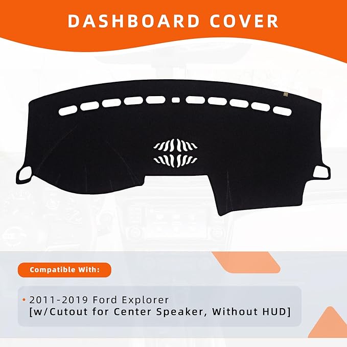 KEYOOG Dashboard Cover Dash Mat Fit for Fo-rd Explorer 2019-2011 (Without HUD Models),Car Dash Board Mat Anti-Glare Carpet,No