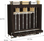 Portable Wardrobe with 4 Drawers, 4 Hanging Rods - 67" Tall Sweater Organizer, Sturdy Easy Temporary Bedroom Wardrobe Organiz