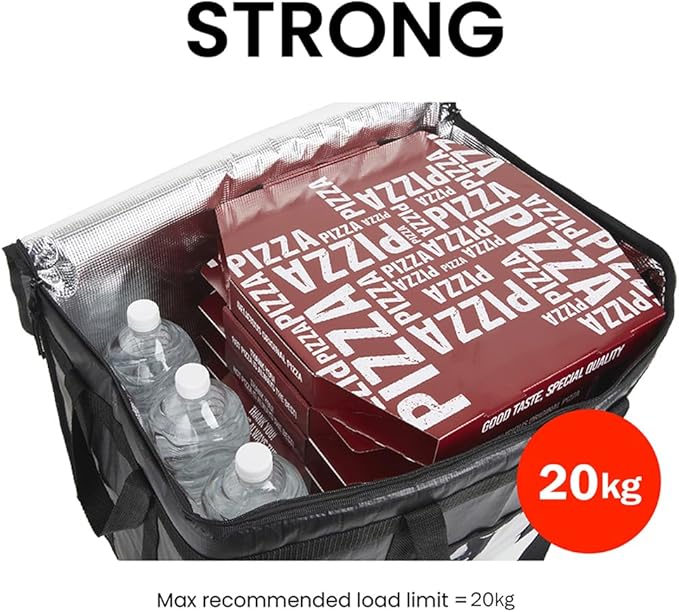 NZ home Insulated Bags for Food Delivery (3XL PRO) Grocery Shopping Cooler Bag, Pizza Delivery, Hot & Cold Catering Tote, Reusable, Foldable & Heavy Duty (Red)