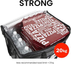NZ home Insulated Bags for Food Delivery (3XL PRO) Grocery Shopping Cooler Bag, Pizza Delivery, Hot & Cold Catering Tote, Reusable, Foldable & Heavy Duty (Red)