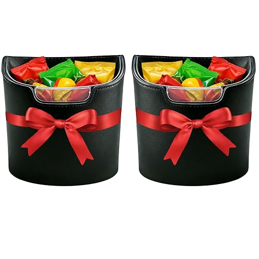2PC Car Trash Can Leakproof Garbage Can for Car Hanging Back Seat PU Leather Vehicle Trash Bin Removable Liner for Travel Road Trip