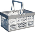 Collapsible Plastic Storage Crate - 20L Folding Organizer Basket Portable Stacking Storage Crate Bin with Handle, for Camping