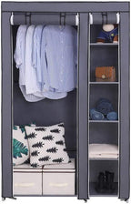 69" Portable Closet Storage Organizer Wardrobe Clothes Rack,Covered Garment Rack,Steel Tube Clothes Storage Organizer,Freesta