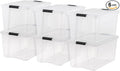 IRIS USA 72 Qt Stackable Plastic Storage Bins with Lids, 6 Pack - BPA-Free, Made in USA - See-Through Organizing Solution, La
