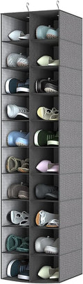 coastal rose Hanging Shoe Organizer for Closet, 20 Sections Hanging Closet Organizer and Storage Shelves, Space Saving Shoe R