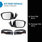 TRQ Driver & Passenger Side Power Mirror Set Paint to Match with Housing Turn Signal Compatible with 2014-2016 Nissan Rogue N