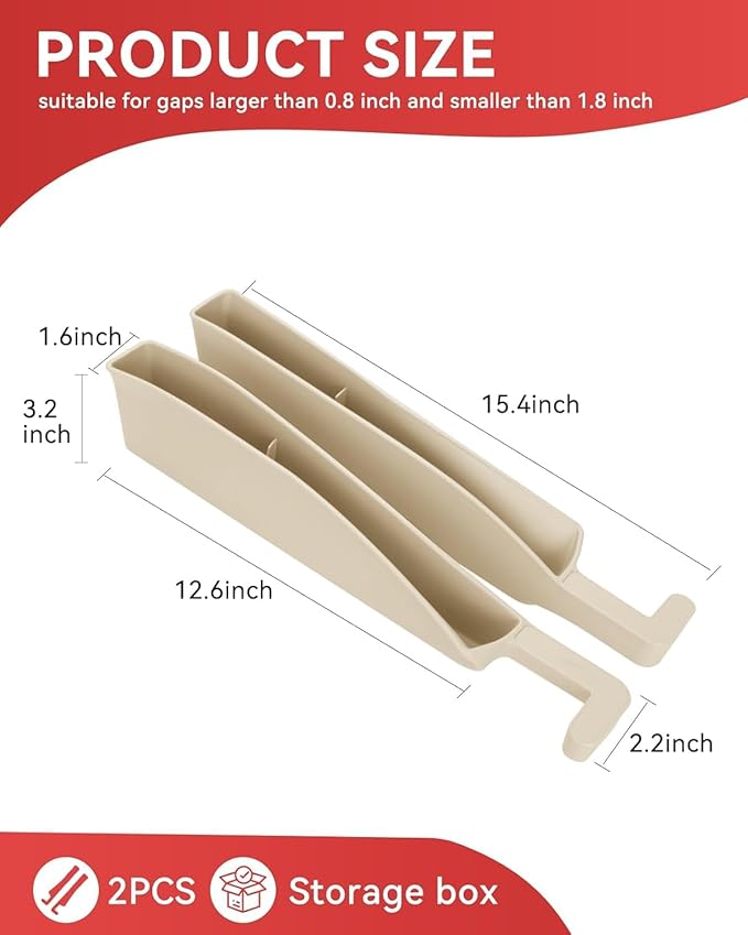 Car Seat Gap Filler, Seat Gap Organizer with Phone Holder, Car Seat Accessories, Car Organizer Fit Car SUV Truck, 2PCS Seat Gap Filler and 2 Pack Car Purse Hook
