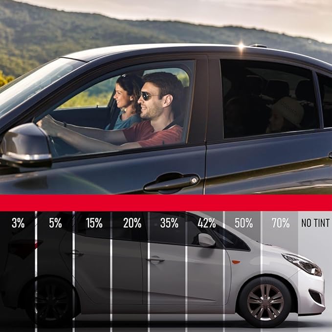 United Professional 1Ply Window Tint Film - 20"x100', 3% VLT, 3 Rolls, Upgraded Dyed PET Film, 1 mil Thickness, 99% UV Block, Deep Shade Privacy Window Tint for Car, Truck, Home – Heat & Glare Control