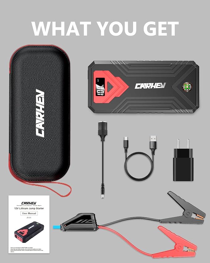 3000A Jump Starter, 24000mAh Car Battery Jump Starter (up to 8.0L Gas and 8.0L Diesel Engine) Battery Jumper Starter