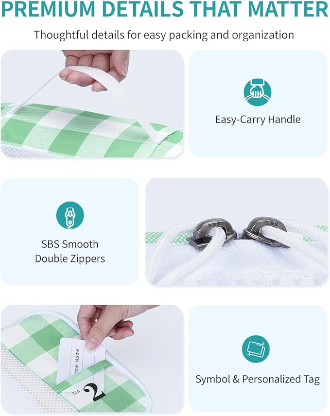 ECOHUB 6 Set Packing Cubes for Travel Suitcase Organizer Bags for Luggage Lightweight Carry On Suitcase with Lable & Personal