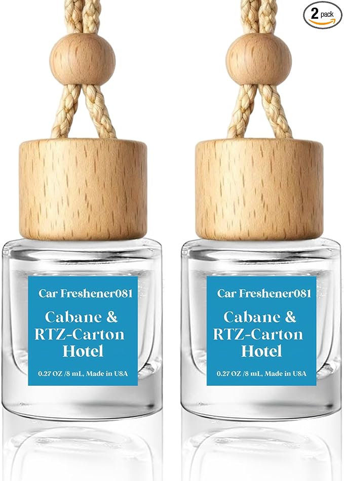 HoogaLife Car Air Freshener Hanging 2 Pack - Hotel Collection Diffuser Oil Inspired by Cabane & Rltz. CarIton Hotel - NO.1012