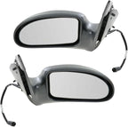 TRQ 2 Piece Driver and Passenger Side Mirror Assembly Set Manual Folding Electric Adjustment Non-Heated No Memory Textured Co