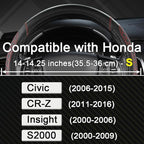 West Llama Customized Auto Car Steering Wheel Cover for Honda Civic, CR-Z, Insight, S2000, 14" - 14.25" (Diamond Quilted-Blac