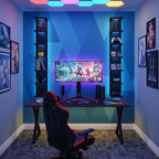 7 Tier Wall Shelves with RGB, Lack Wall Shelf Unit, Vertical Shelf with Remonte Control,Black Shelves
