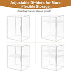 ERTIUANIO Baby Bottle Organizer – 3 Tier Bottle Storage Organizer Baby for Bottles, Nipples, Pump Parts, Food Jars – Clear Nu